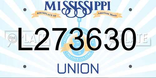 L273630 Mississippi License Plate