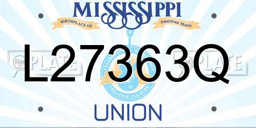 L27363Q Mississippi License Plate