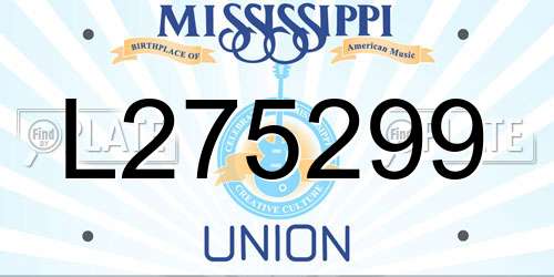 L275299 Mississippi License Plate