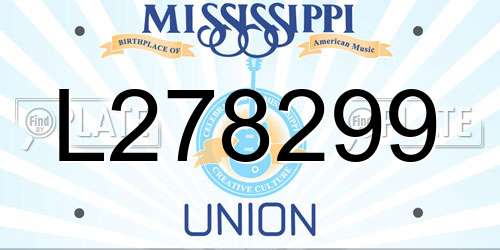 L278299 Mississippi License Plate