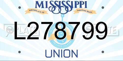 L278799 Mississippi License Plate
