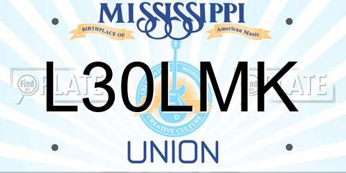 L30LMK Mississippi License Plate
