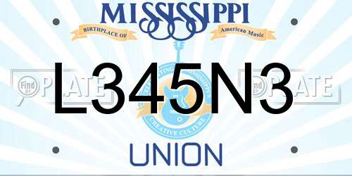 L345N3 Mississippi License Plate