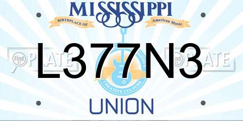 L377N3 Mississippi License Plate