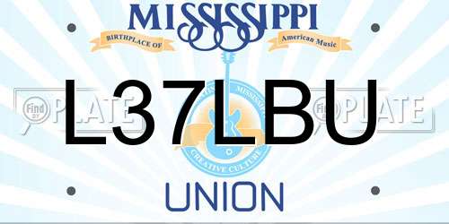 L37LBU Mississippi License Plate