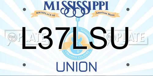 L37LSU Mississippi License Plate