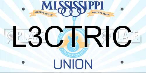 L3CTRIC Mississippi License Plate
