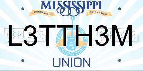 L3TTH3M Mississippi License Plate