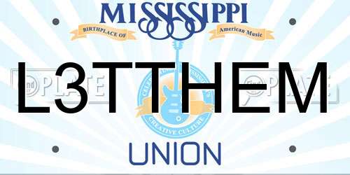 L3TTHEM Mississippi License Plate