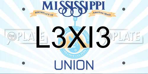 L3XI3 Mississippi License Plate