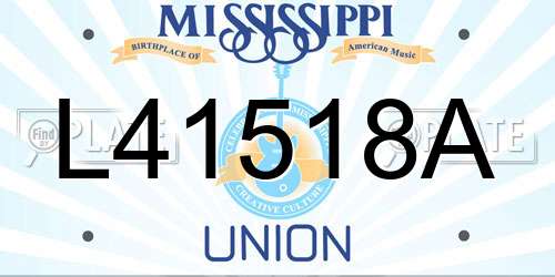 L41518A Mississippi License Plate