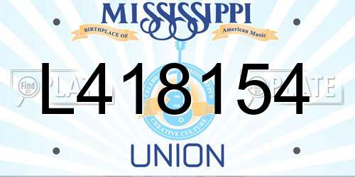 L418154 Mississippi License Plate