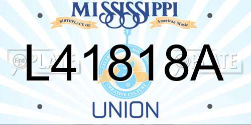 L41818A Mississippi License Plate