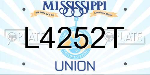 L4252T Mississippi License Plate