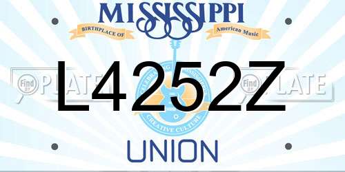 L4252Z Mississippi License Plate