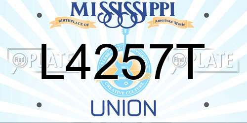 L4257T Mississippi License Plate