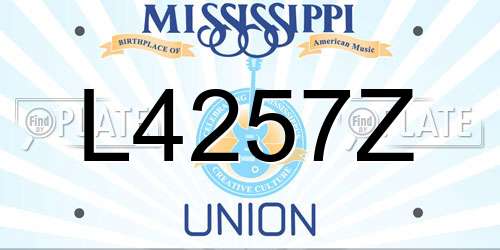 L4257Z Mississippi License Plate