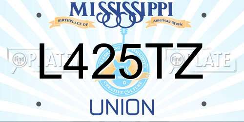 L425TZ Mississippi License Plate