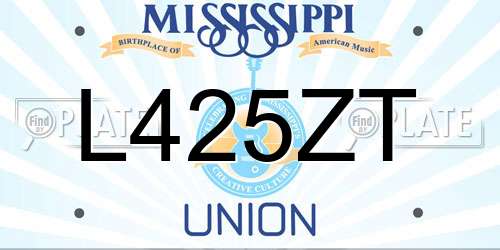 L425ZT Mississippi License Plate