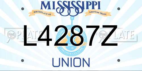 L4287Z Mississippi License Plate