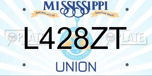 L428ZT Mississippi License Plate