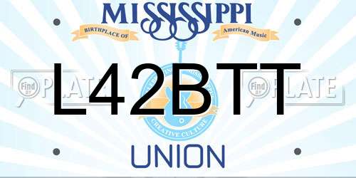 L42BTT Mississippi License Plate