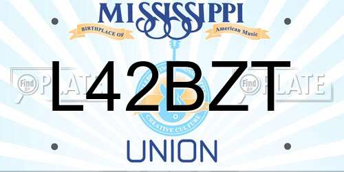 L42BZT Mississippi License Plate