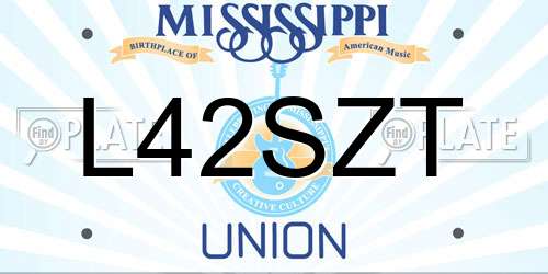 L42SZT Mississippi License Plate