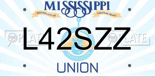 L42SZZ Mississippi License Plate