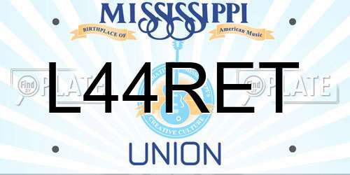 L44RET Mississippi License Plate