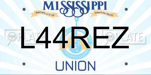 L44REZ Mississippi License Plate
