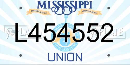 L454552 Mississippi License Plate