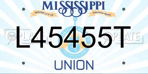 L45455T Mississippi License Plate