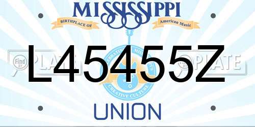 L45455Z Mississippi License Plate