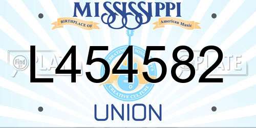 L454582 Mississippi License Plate