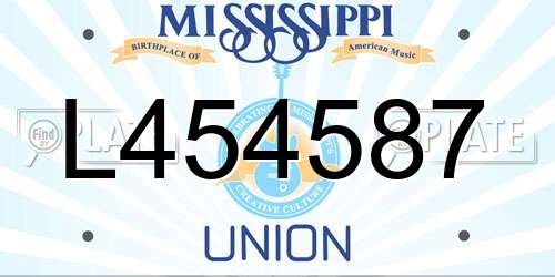 L454587 Mississippi License Plate