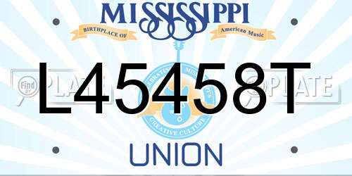 L45458T Mississippi License Plate