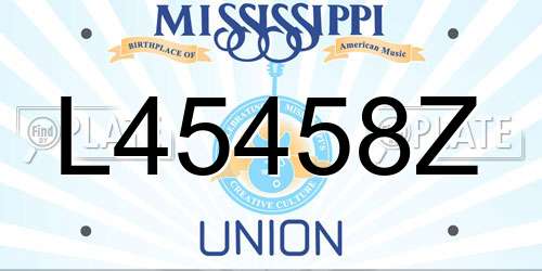 L45458Z Mississippi License Plate