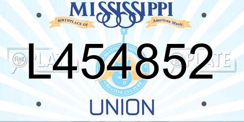 L454852 Mississippi License Plate