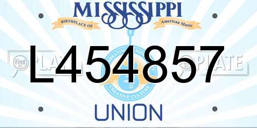 L454857 Mississippi License Plate