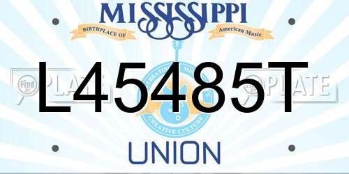 L45485T Mississippi License Plate