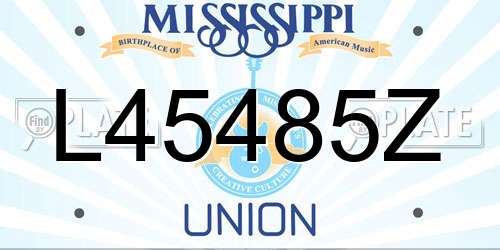 L45485Z Mississippi License Plate