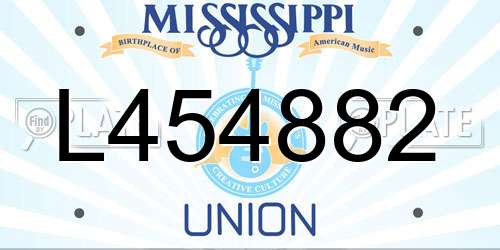 L454882 Mississippi License Plate