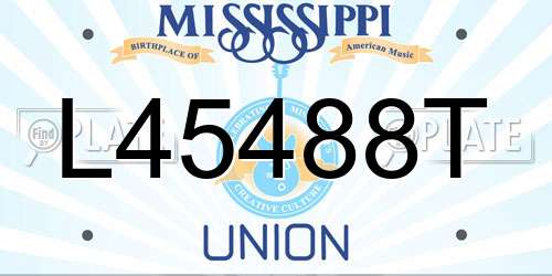 L45488T Mississippi License Plate
