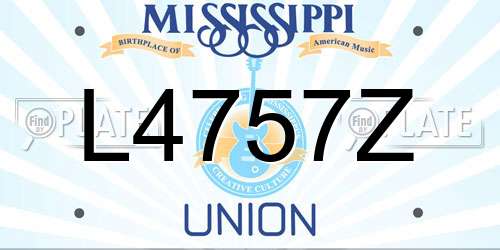 L4757Z Mississippi License Plate