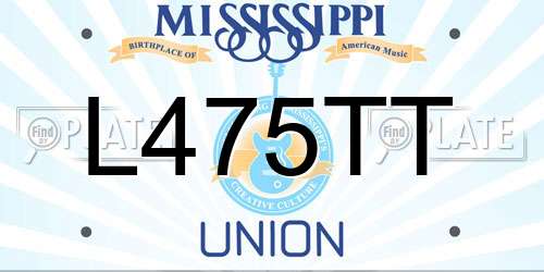 L475TT Mississippi License Plate