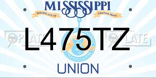 L475TZ Mississippi License Plate