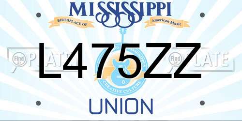 L475ZZ Mississippi License Plate