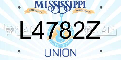 L4782Z Mississippi License Plate