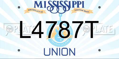 L4787T Mississippi License Plate
